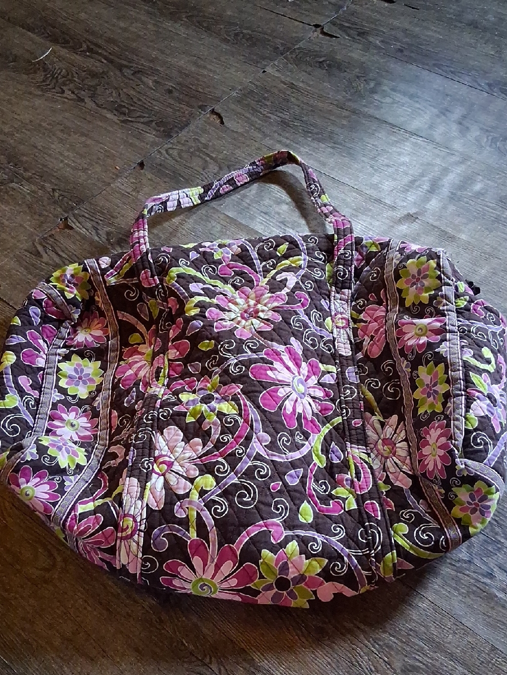 RETIRED Vera Bradley Purple Punch Morgan Quilted Floral Tote Bag